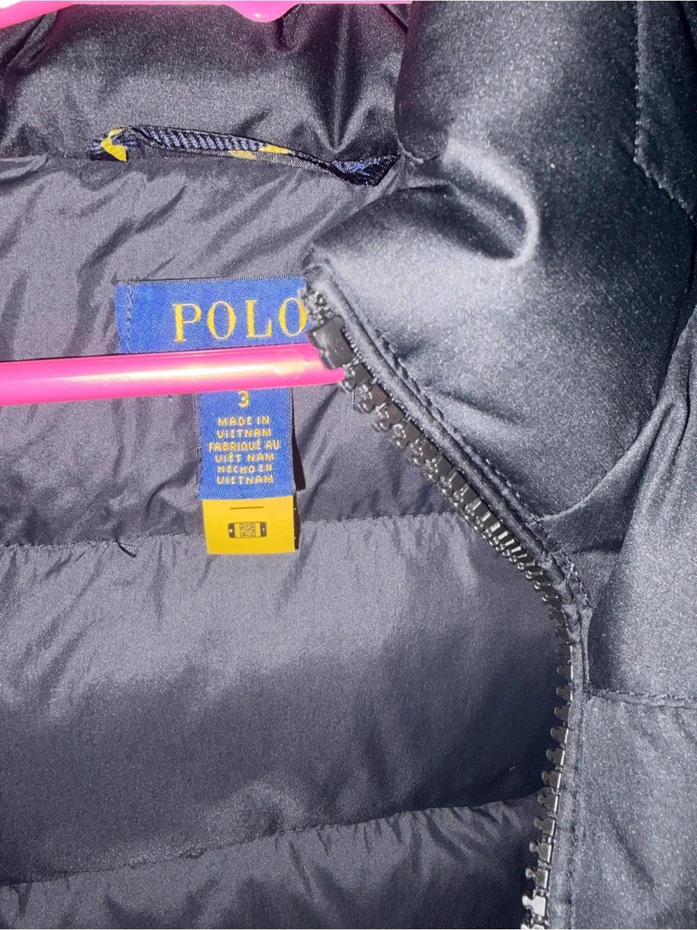 Ralph Lauren Black Kids Hooded Down Puffer Jacket with Pony Logo